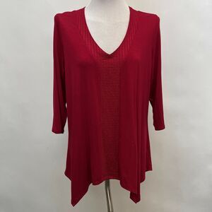 Adrianna Papell Women's Top Size 1X Scarlet Red
